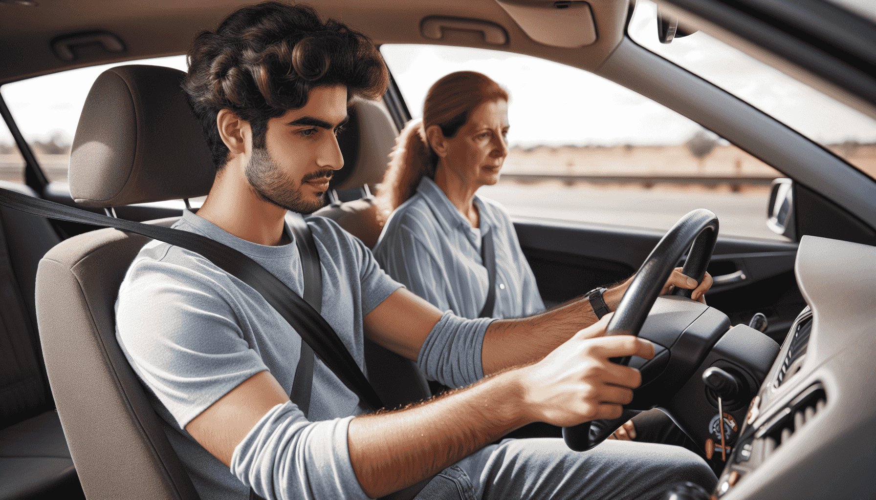 Student driving with instructor